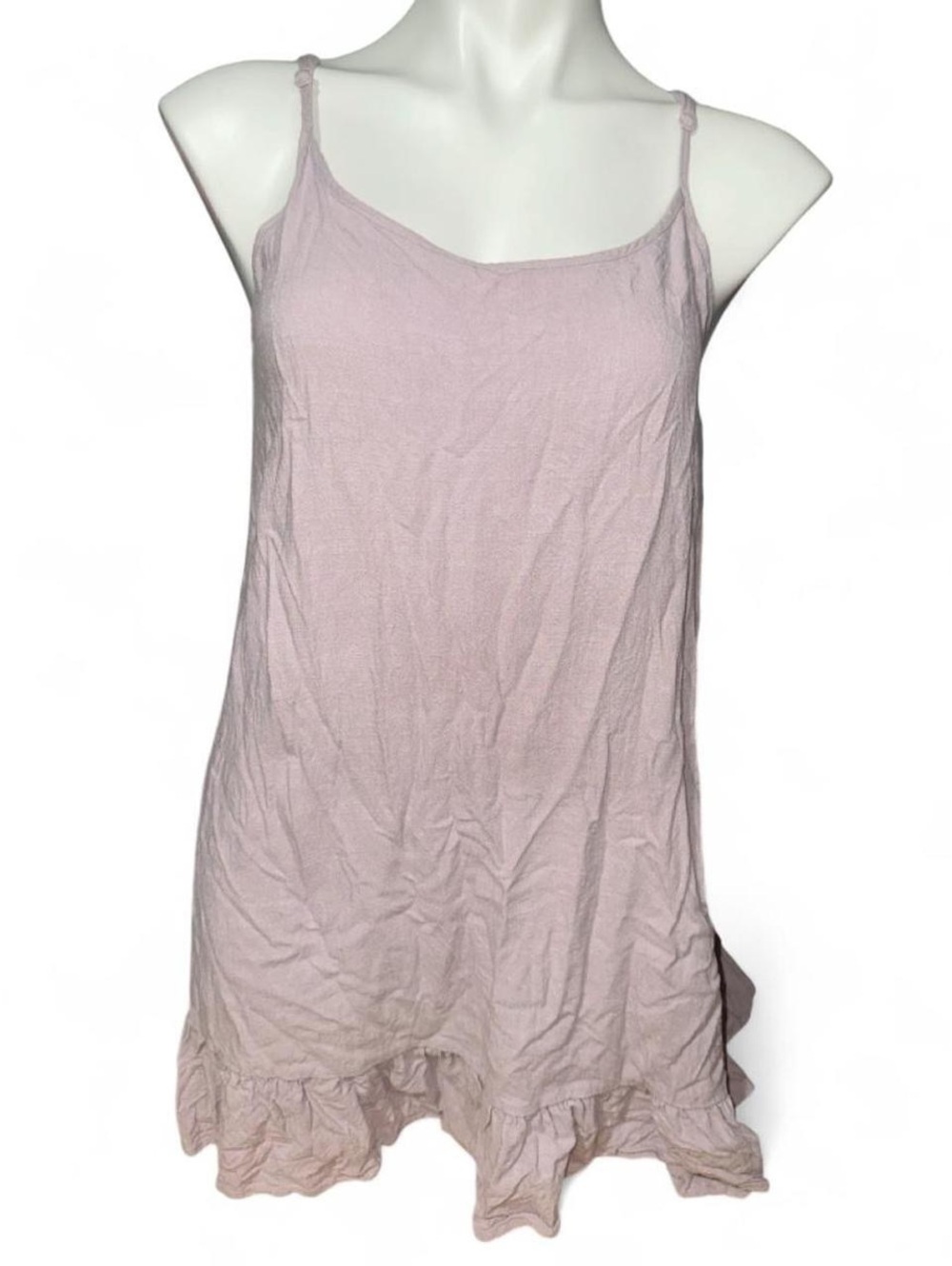 Double Zero Mystical Medium Pink Ruffle Hem Slip Dress